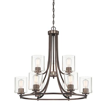 Liam 9-Light Chandelier in Bronze (Satin Copper)