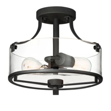 Jedrek 2-Light Semi-Flush Mount in Black