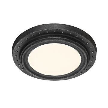 Deco Edge 1-Light LED Flushmount in Weathered Pewter