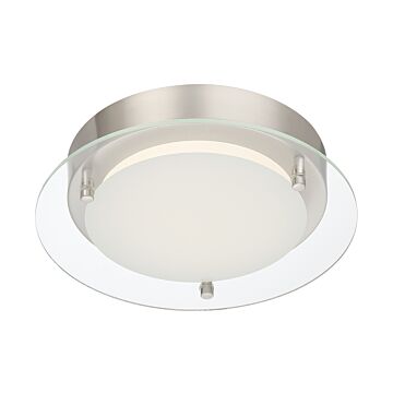 Deco Edge 1-Light LED Flushmount in Polished Nickel