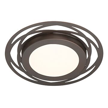 Deco Edge 1-Light LED Flushmount in Satin Bronze