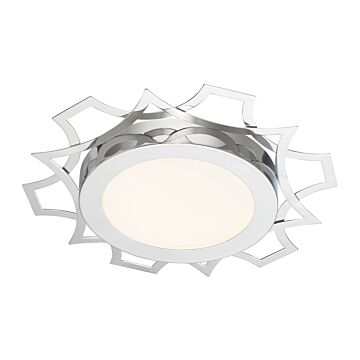 Deco Edge 1-Light LED Flushmount in Chrome