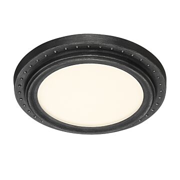 Deco Edge 1-Light LED Flushmount in Weathered Pewter