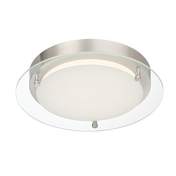Deco Edge 1-Light LED Flushmount in Polished Nickel