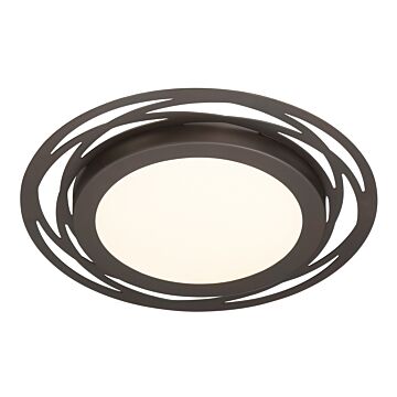 Deco Edge 1-Light LED Flushmount in Satin Bronze