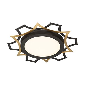 Deco Edge 1-Light LED Flushmount in Black