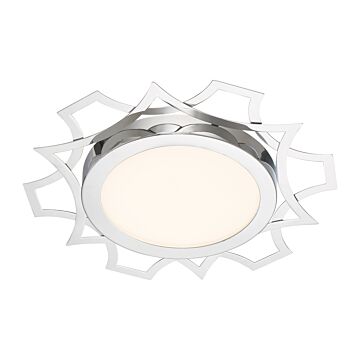 Deco Edge 1-Light LED Flushmount in Chrome