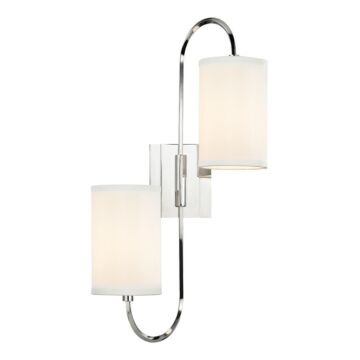 Junius Two Light Wall Sconce in Polished Nickel by Hudson Valley