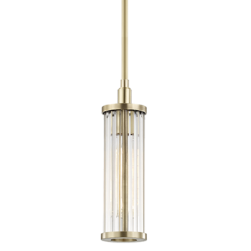 Marley One Light Pendant in Aged Brass by Hudson Valley