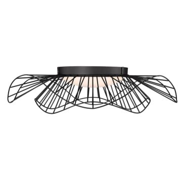 Elena 1-Light Flush Mount in Natural Black