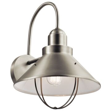 Seaside One Light Outdoor Wall Mount in Brushed Nickel by Kichler