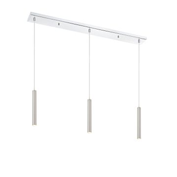 Z-Lite Forest 3-Light Linear Pendant Light In Chrome