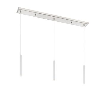 Z-Lite Forest 3-Light Linear Pendant Light In Brushed Nickel