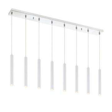 Z Lite Forest 8 Light Linear Pendant Light In Chrome