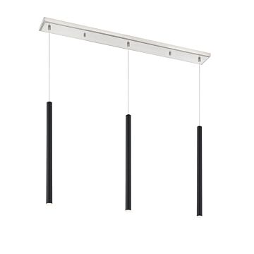 Z-Lite Forest 3-Light Linear Pendant Light In Brushed Nickel