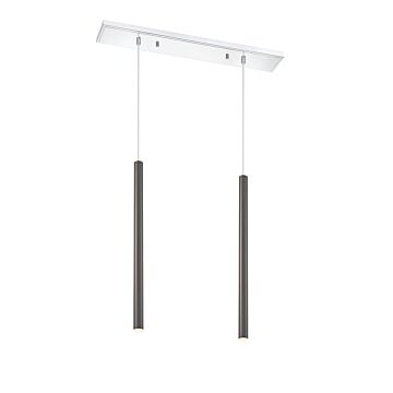 Z-Lite Forest 2-Light Linear Pendant Light In Chrome