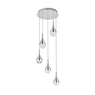 Amherst 5-Light LED Chandelier in Chrome