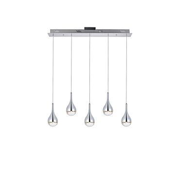 Amherst 5-Light LED Chandelier in Chrome