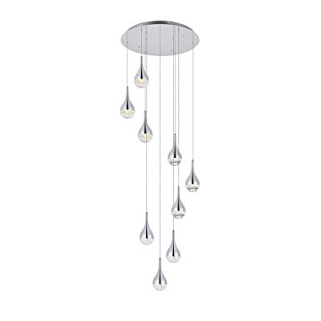 Amherst 9-Light LED Chandelier in Chrome