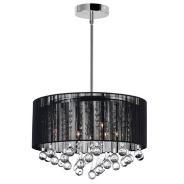 Water Drop Six Light Chandelier in Chrome by CWI Lighting