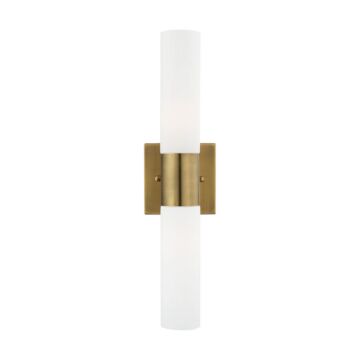 Aero 2-Light Bathroom Vanity Light in Antique Brass