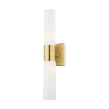 Aero 2-Light Bathroom Vanity Light in Satin Brass