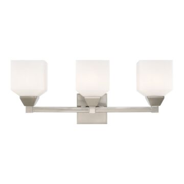Aragon 3-Light Bathroom Vanity Light in Brushed Nickel