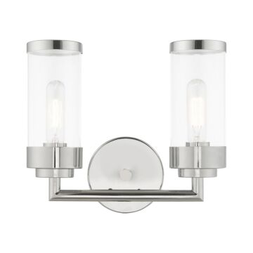Hillcrest 2-Light Bathroom Vanity Light in Polished Chrome