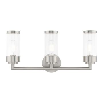 Hillcrest 3-Light Bathroom Vanity Light in Brushed Nickel