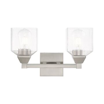 Aragon 2-Light Bathroom Vanity Light in Brushed Nickel