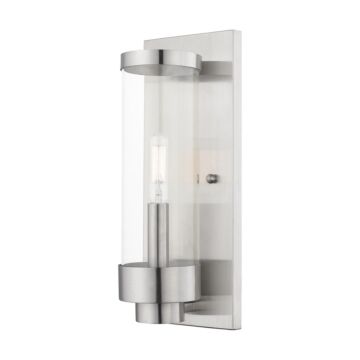 Hillcrest 1-Light Outdoor Wall Lantern in Brushed Nickel