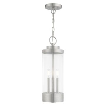 Hillcrest 3-Light Outdoor Pendant in Brushed Nickel