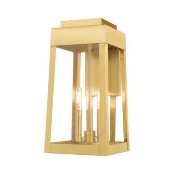 Oslo 3-Light Outdoor Wall Lantern in Satin Brass