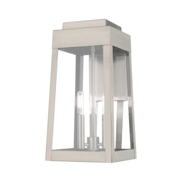 Oslo 3-Light Outdoor Wall Lantern in Brushed Nickel