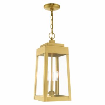 Oslo 3-Light Outdoor Pendant in Satin Brass