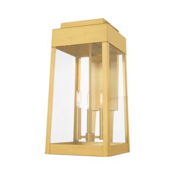 Oslo 3-Light Outdoor Wall Lantern in Satin Brass
