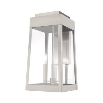 Oslo 3-Light Outdoor Wall Lantern in Brushed Nickel