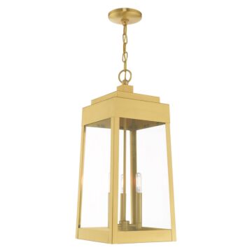 Oslo 3-Light Outdoor Pendant in Satin Brass