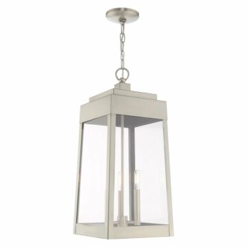Oslo 3-Light Outdoor Pendant in Brushed Nickel