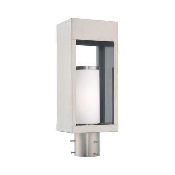 Bleecker 1-Light Outdoor Post-Top Lanterm in Brushed Nickel