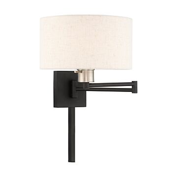 Swing Arm Wall Lamp in Black  Brushed Nickel by Livex Lighting