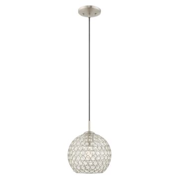 Cassandra 1-Light Mini Pendant in Brushed Nickel