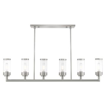 Hillcrest 6-Light Linear Chandelier in Brushed Nickel