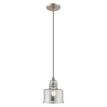 Hand Blown Art Glass Mini Pendants 1-Light Mini Pendant in Brushed Nickel