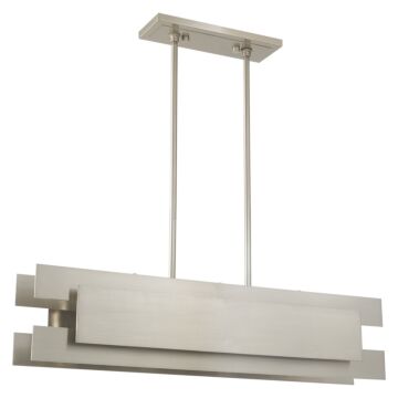 Varick 4-Light Linear Chandelier in Brushed Nickel