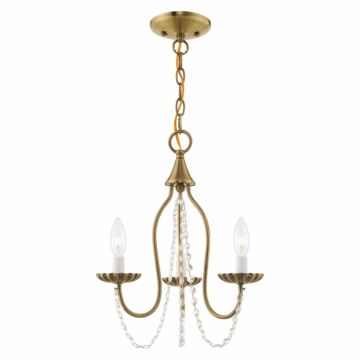 Alessia 3-Light Mini Chandelier in Antique Brass