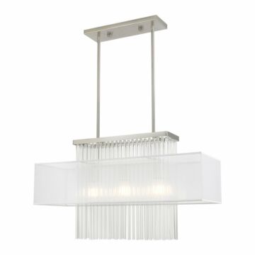 Alexis 3-Light Linear Chandelier in Brushed Nickel