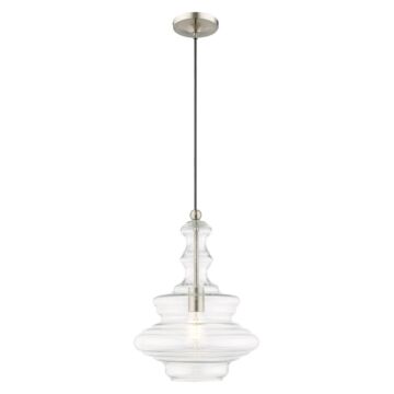 Hand Blown Art Glass Mini Pendants 1-Light Mini Pendant in Brushed Nickel