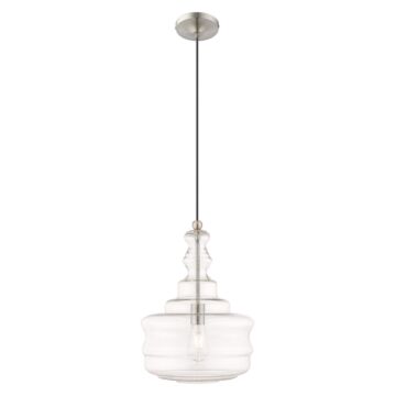 Hand Blown Art Glass Mini Pendants 1-Light Mini Pendant in Brushed Nickel