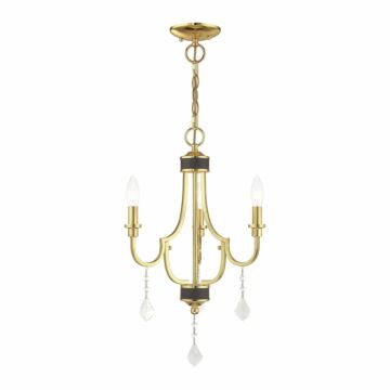 Glendale 3-Light Mini Chandelier in Polished Brass w with Bronzes
